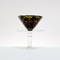 Set di bicchieri da vino con stampa leopardata martini bicchiere